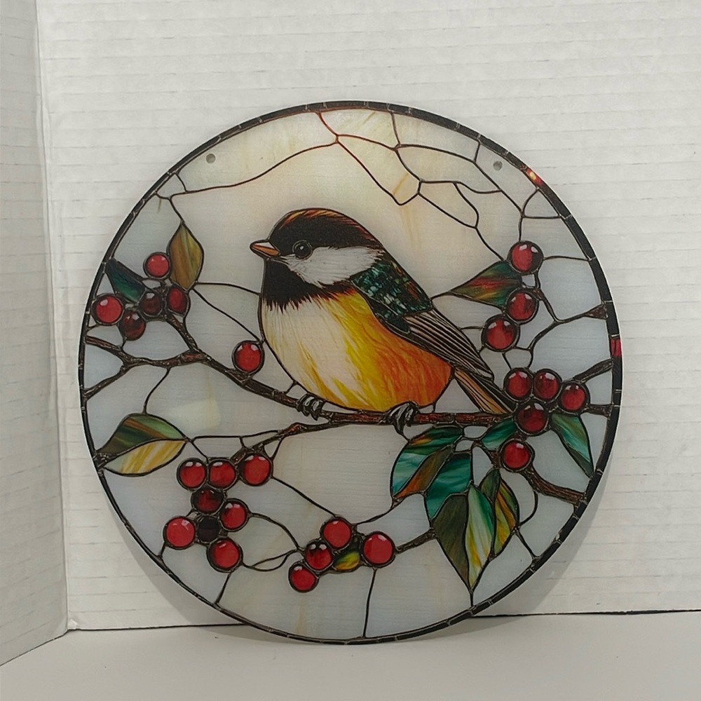 Suncatcher Acrylic Chickadee Bird Home Cabin Decor
